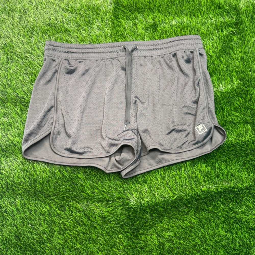 FILA Sport Athletic Shorts XL Gray Womens Polyester Mesh Running Gym Excellent